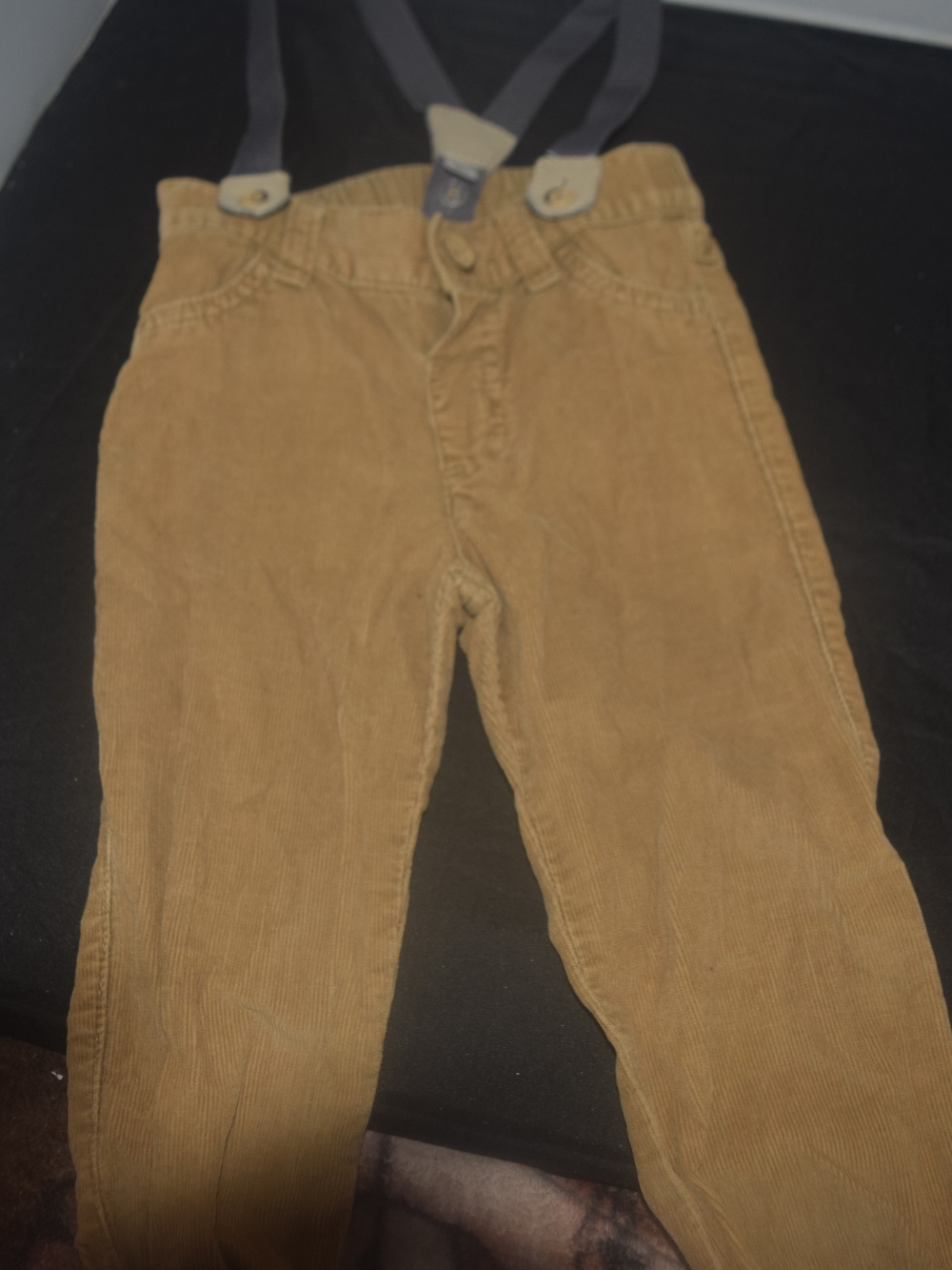 Cat & Jack Corduroy Pants with Adjustable Suspenders - Tan 18 Months